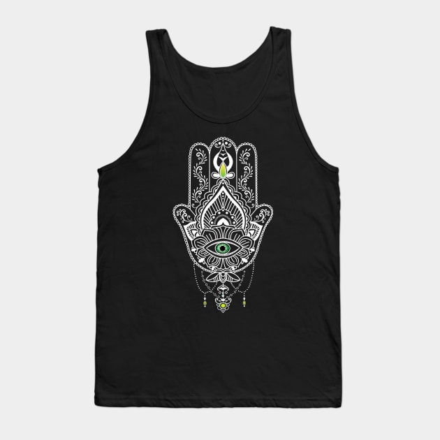 Hamsa Hand- protection against Evil Eye Tank Top by FK-UK